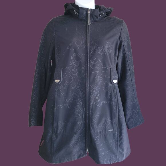 Lole Gray Glowing Rain Jacket with Hood, Missing Belt, Size XL - Picture 1 of 8